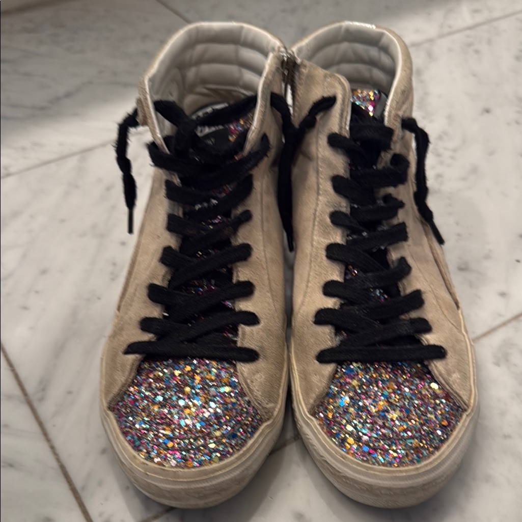 Golden Goose Mid-Top Glitter Sneakers